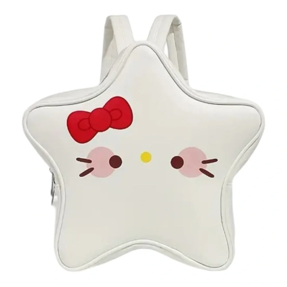 🆕 Hello Kitty Star-Shaped Backpack - Y2K Style, Large Capacity Travel Bag
